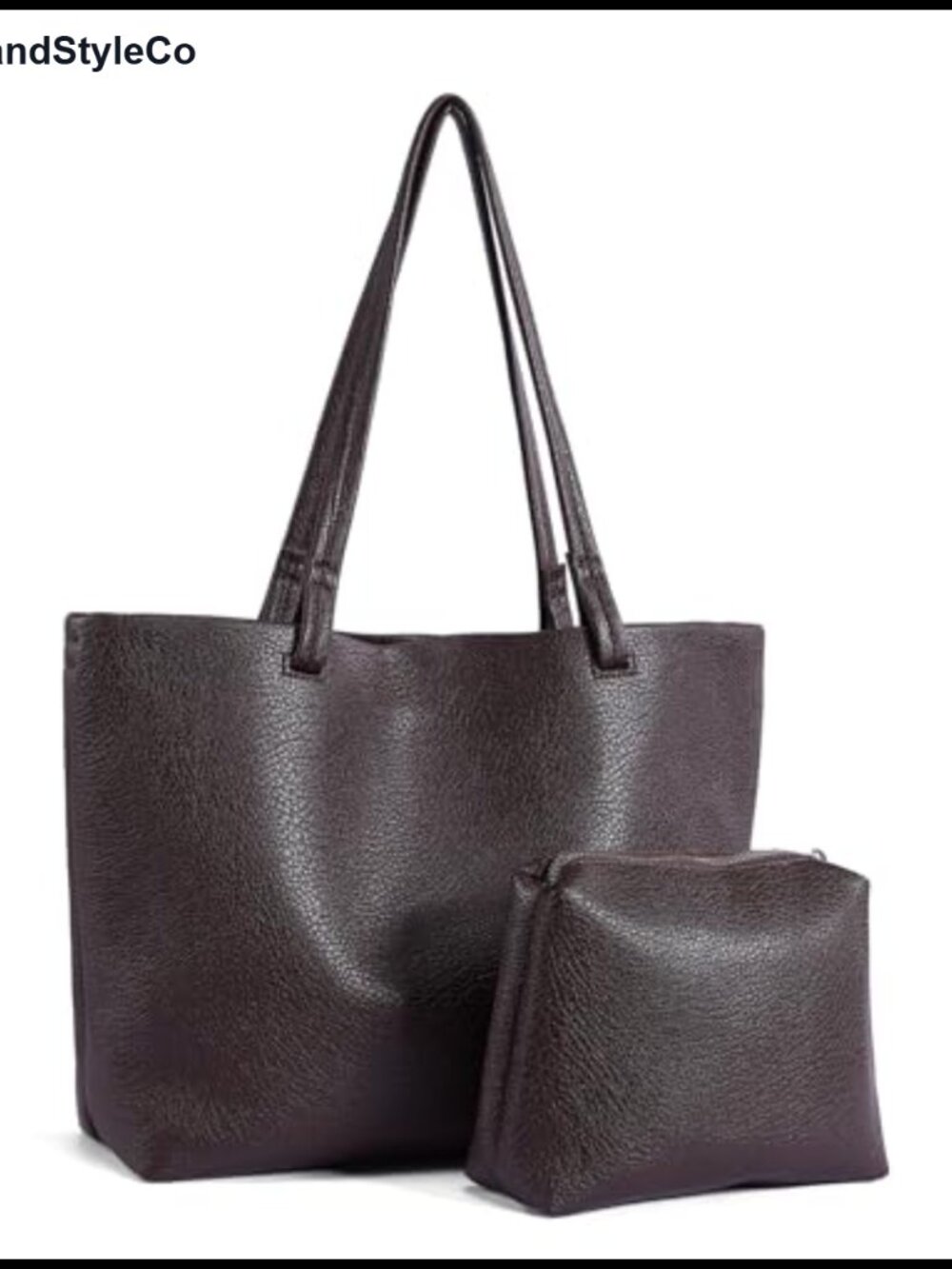 Medium Vegan Leather Tote Bag Set with Coin Purse Top Handle Shoulder Handbag